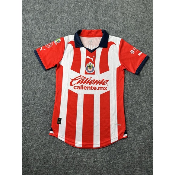 Mens Soccer Puma Chivas Guadalajara Red White Striped Jersey Size S